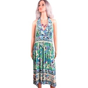 Jones NY Boho Floral Print Shift Halter Dress NWOT